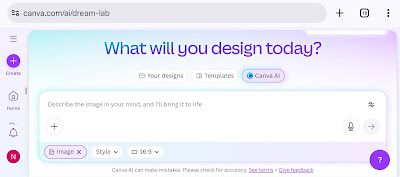 Canva AI Dream Lab text-to-image generator interface screenshot